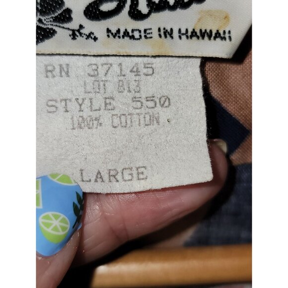 Hilo Hattie Hawaiian Shirt Large Floral Pink & Brown 100% Cotton Short Sleeve - Picture 5 of 7